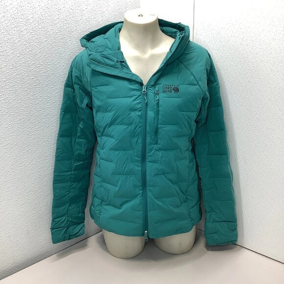 NEW MOUNTAIN HARDWARE Women's Stretchdown Hooded Jacket Green Size M NWT - Picture 1 of 7
